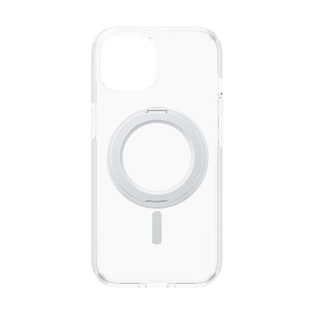 CARE by PanzerGlass® Feature Case Transparent w. Silver Kickstand & MagSafe iPhone 15