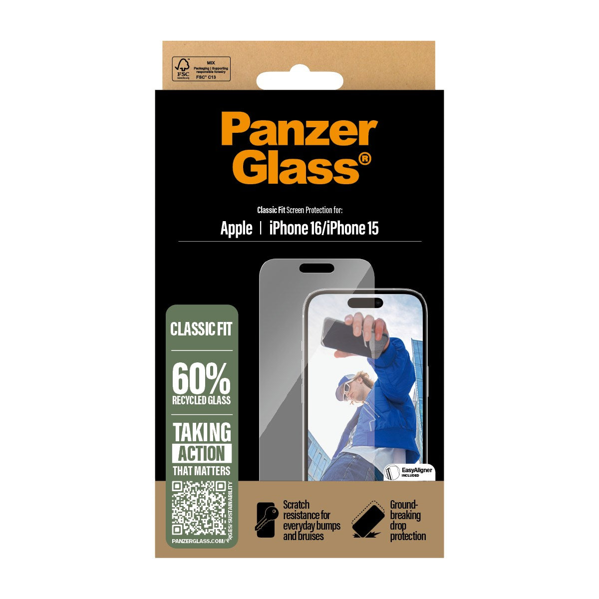 PanzerGlass® Screen Protector iPhone 16 | 15 | Classic Fit