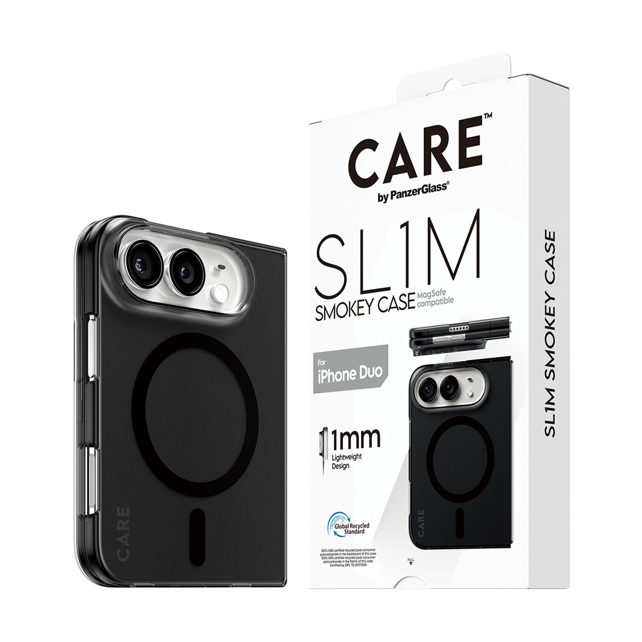 CARE™ by PanzerGlass® SL1M Case Smokey w. Black MagSafe iPhone Duo