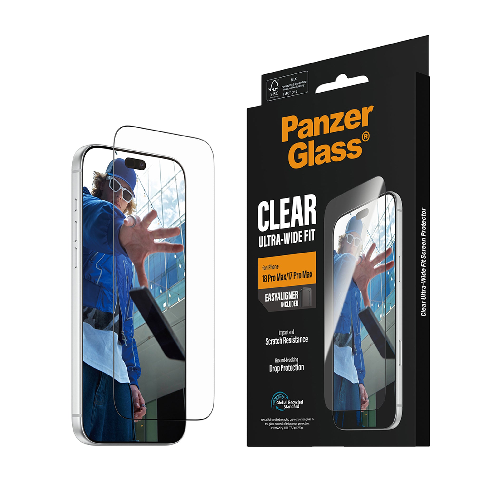 PanzerGlass® Screen Protector iPhone 18 Pro Max | 17 Pro Max | Ultra-Wide Fit w. EasyAligner