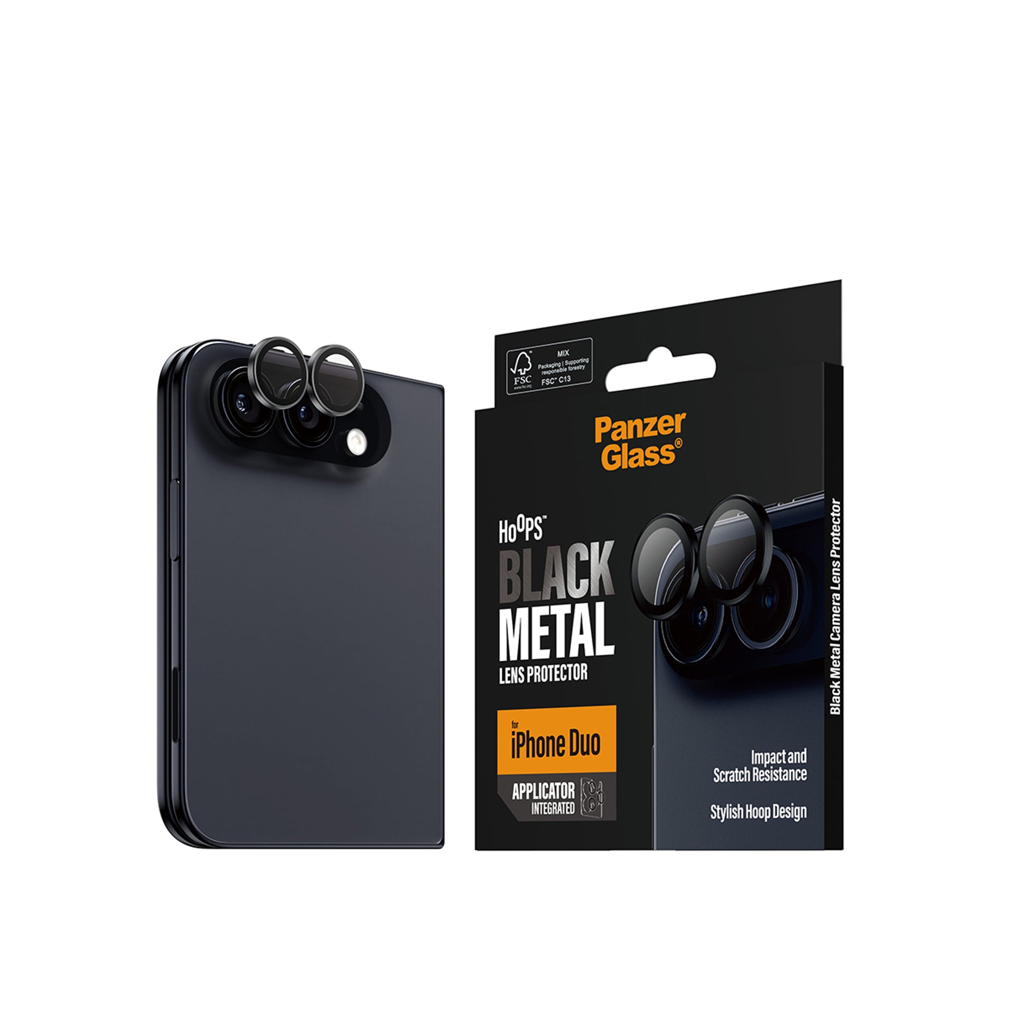 PanzerGlass® Hoops® Camera Lens Protector Black iPhone Duo