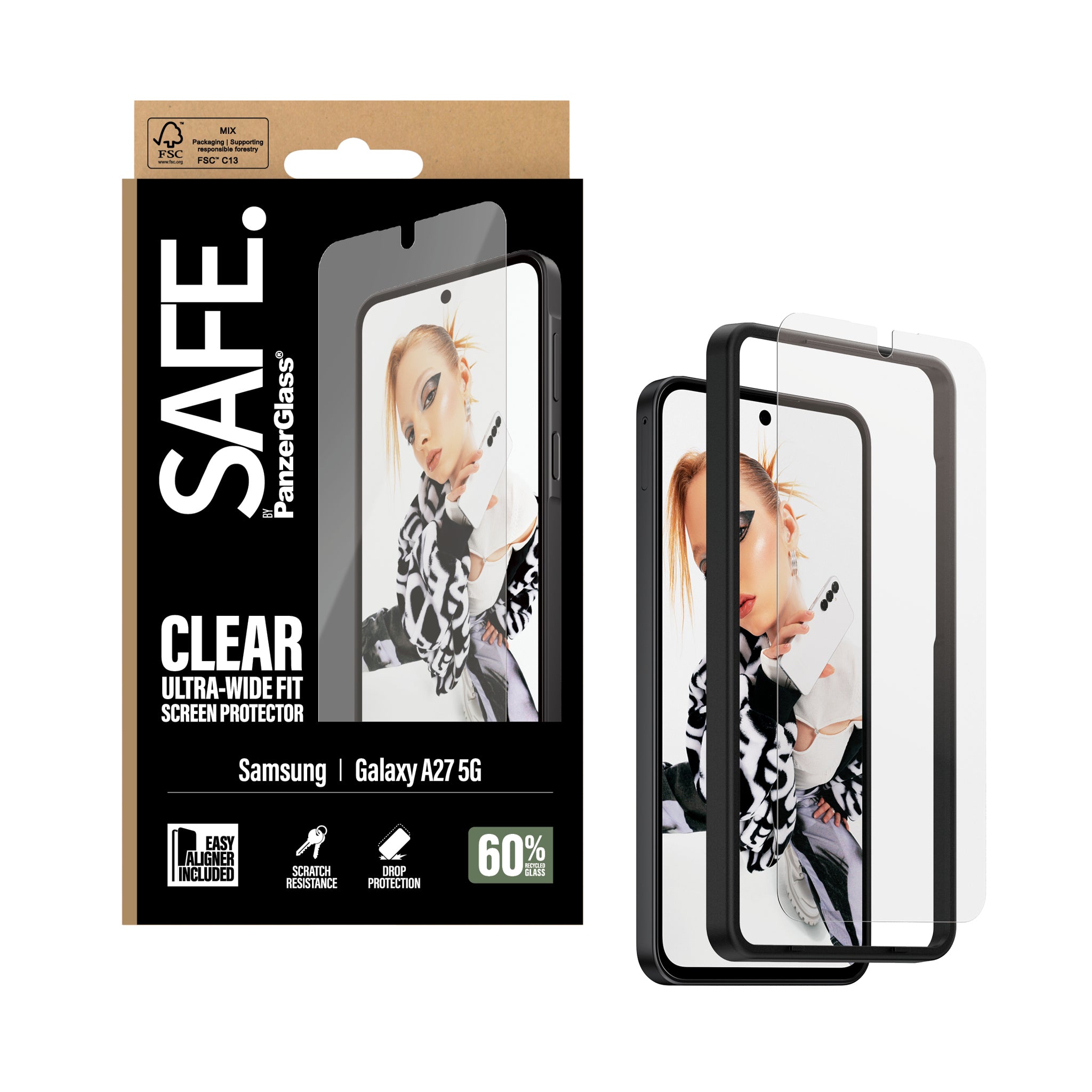 SAFE. by PanzerGlass® Screen Protector Samsung Galaxy A27 5G | Ultra-Wide Fit w. EasyAligner