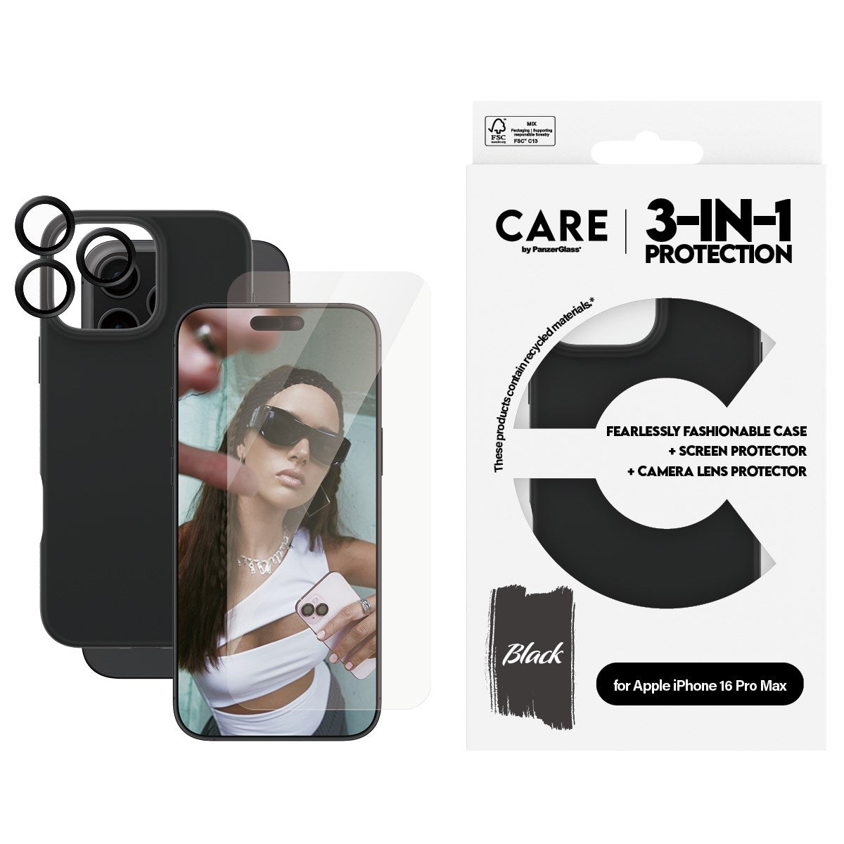 CARE by PanzerGlass® Fashion 3-in-1 Bundle iPhone 16 Pro Max
