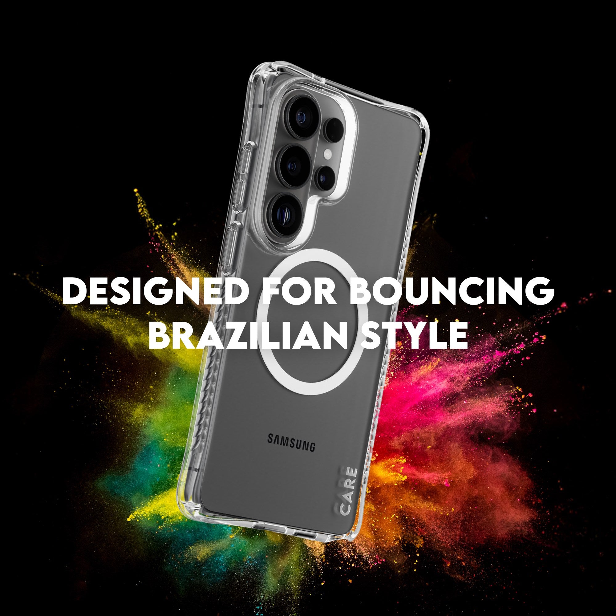 CARE™ by PanzerGlass® Samba Case Transparent w. White Qi Samsung Galaxy S26 Ultra