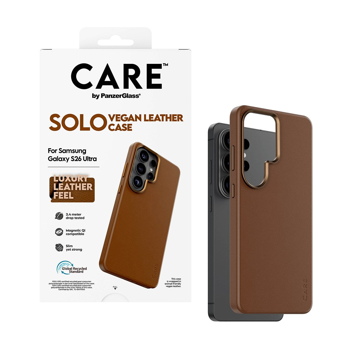 CARE™ by PanzerGlass® Solo Case Brown w. Qi Samsung Galaxy S26 Ultra