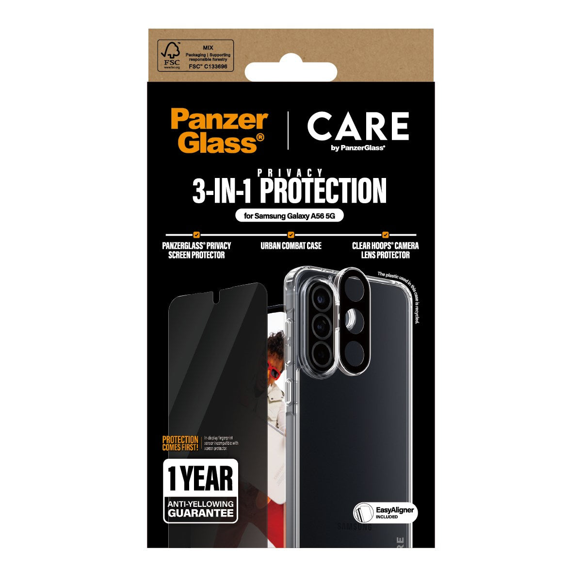 CARE by PanzerGlass® Flagship 3-in-1 Privacy Bundle Samsung Galaxy A56 5G