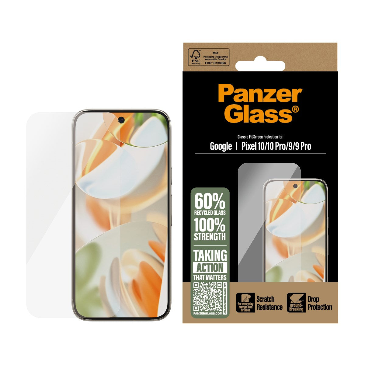 PanzerGlass® Screen Protector Google Pixel 10 | 10 Pro | 9 | 9 Pro | Classic Fit