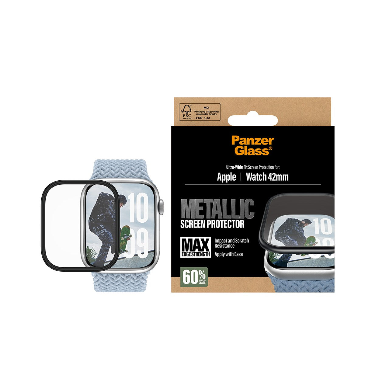 PanzerGlass® Screen Protector Metallic Apple Watch Series 11 | 10 | 42mm