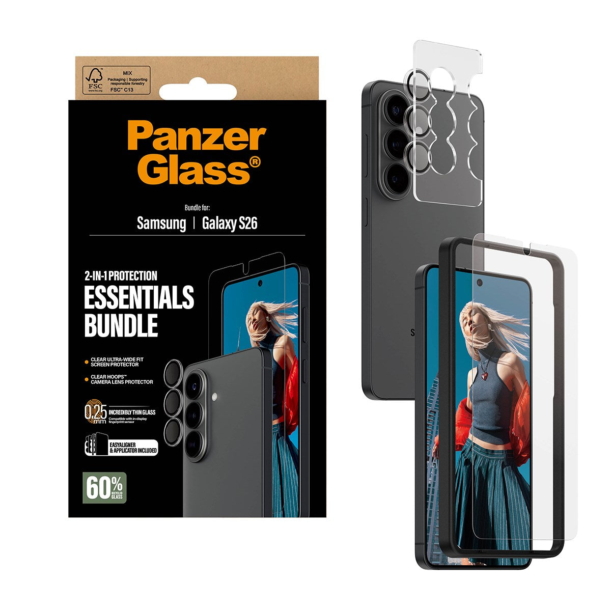 PanzerGlass® Hoops® 2-in-1 Bundle Samsung Galaxy S26 | Ultra-Wide Fit