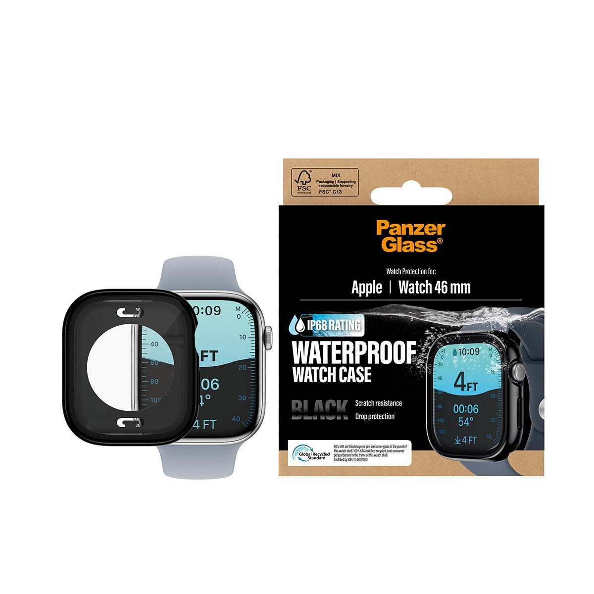 PanzerGlass® Waterproof Full Body Case Black Apple Watch Series 11 | 10 | 46mm