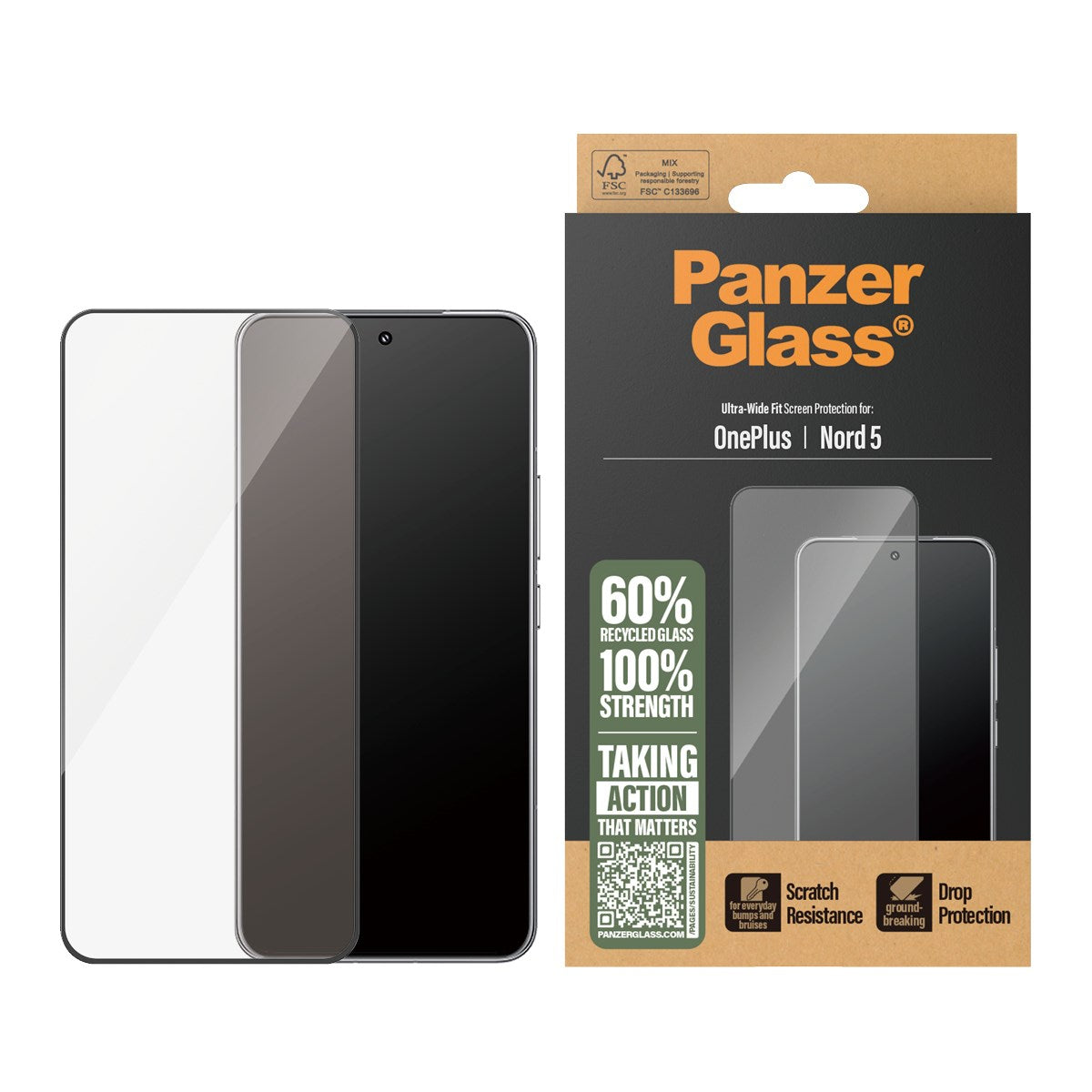 PanzerGlass® Screen Protector OnePlus Nord 5 | Ultra-Wide Fit