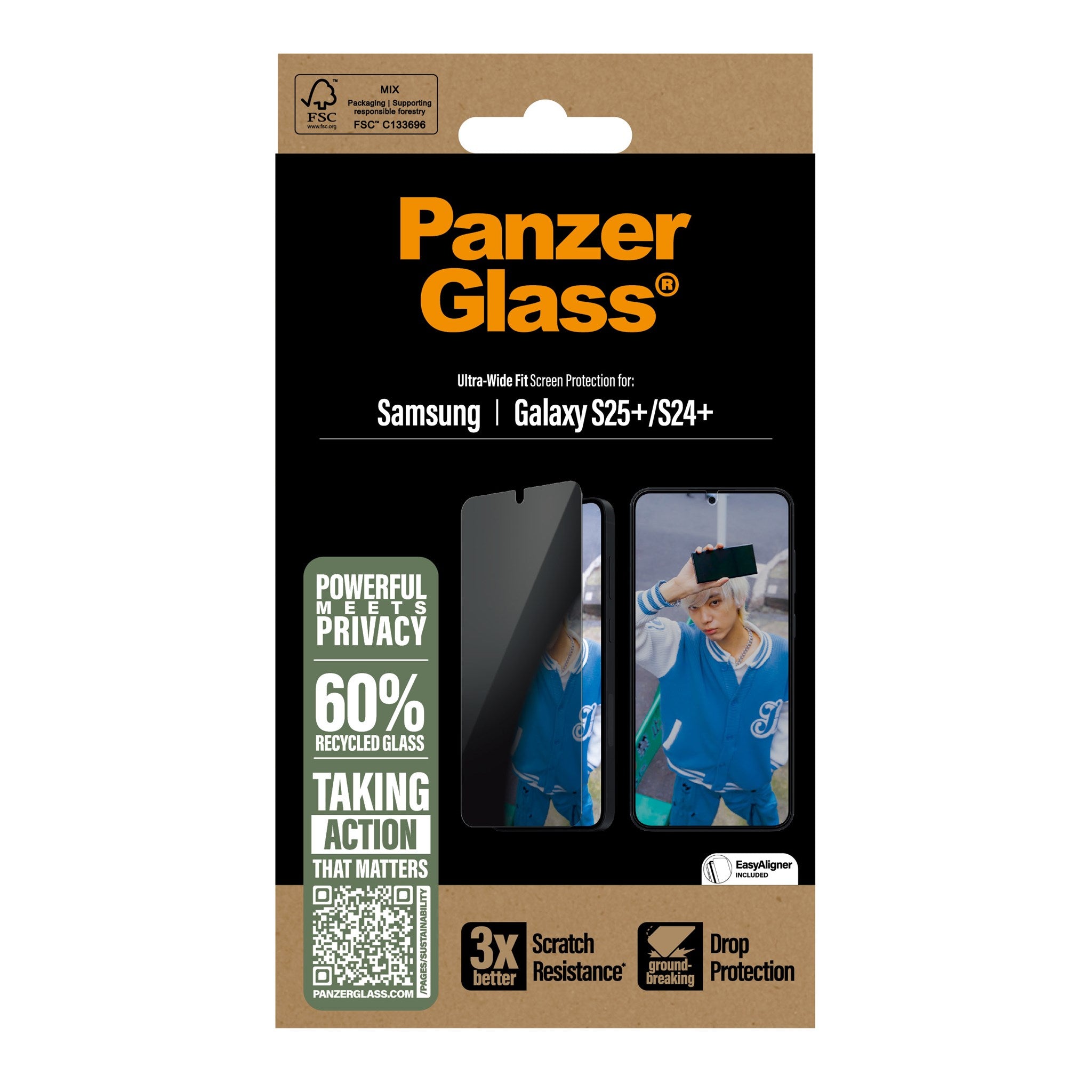 PanzerGlass® Privacy Screen Protector Samsung Galaxy S25+ | S24+ | Ultra-Wide Fit