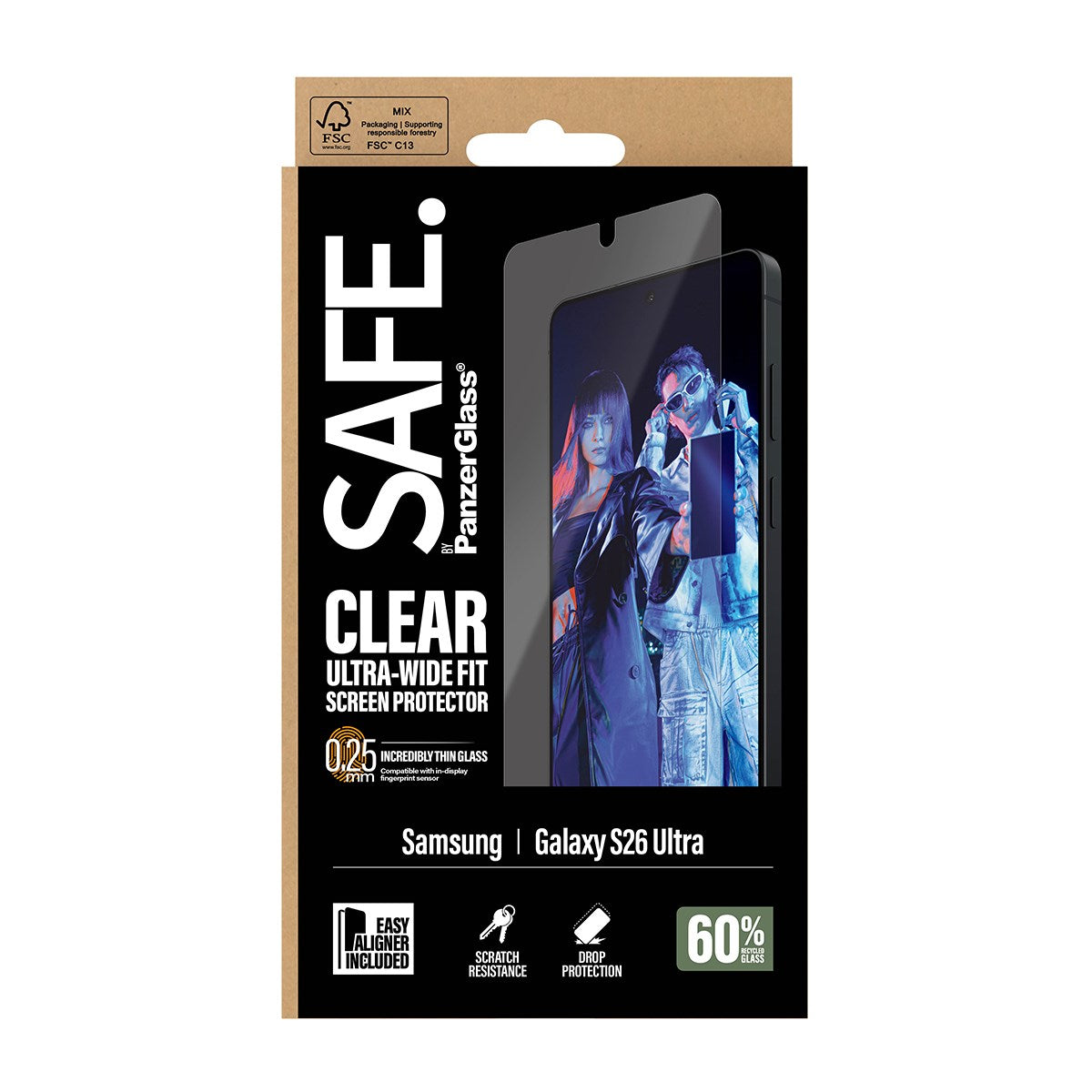 SAFE. by PanzerGlass® Screen Protector Samsung Galaxy S26 Ultra | Ultra-Wide Fit w. EasyAligner