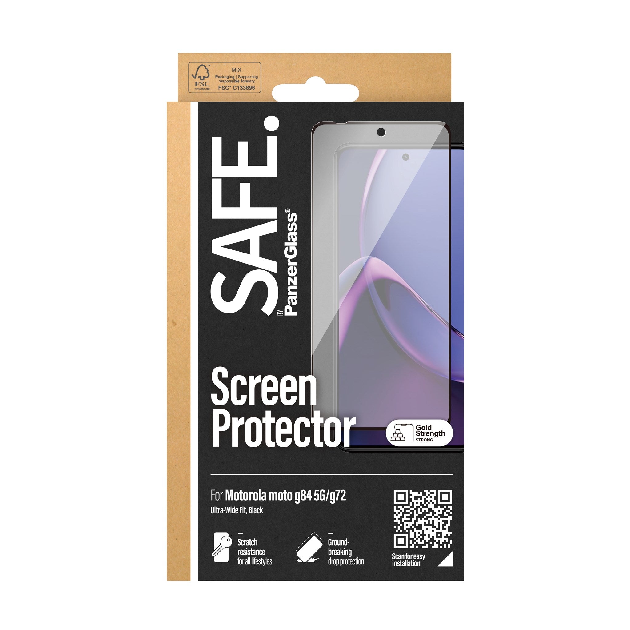 SAFE. by PanzerGlass® Screen Protector Motorola G84 5G | G72 | Ultra-Wide Fit