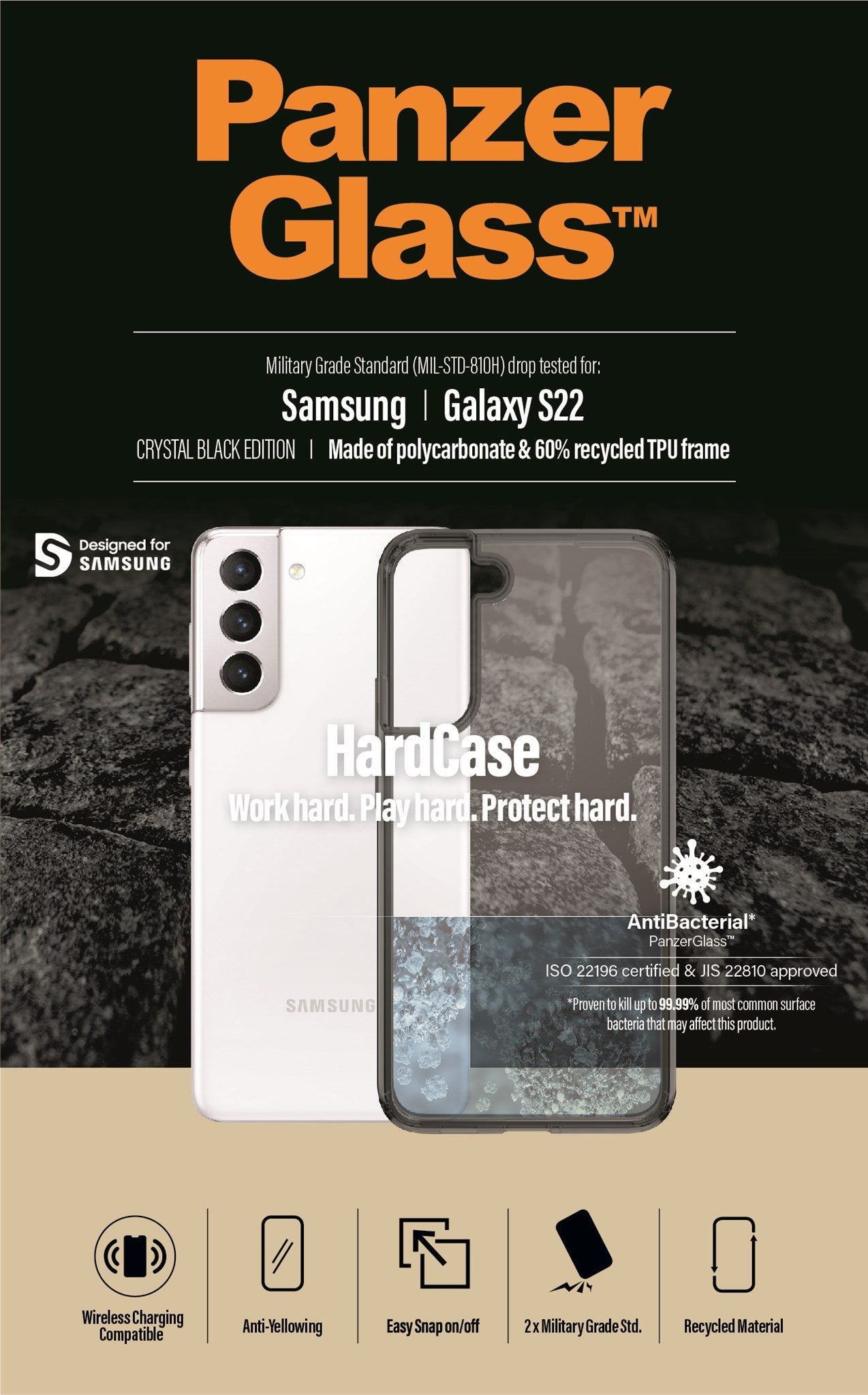 PanzerGlass® HardCase Samsung Galaxy S22 5G - Smokey Black