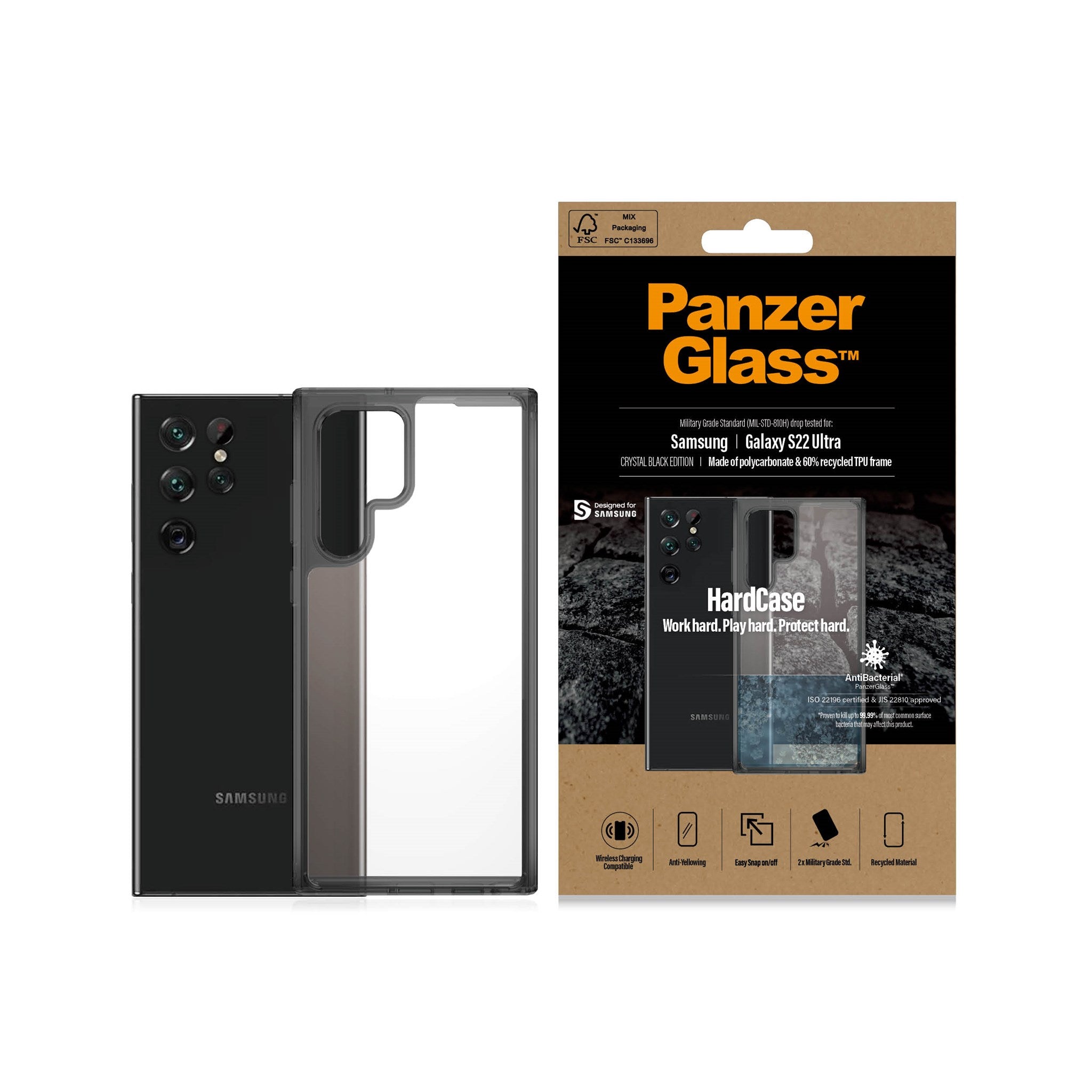 PanzerGlass® HardCase Samsung Galaxy S22 Ultra 5G - Smokey Black
