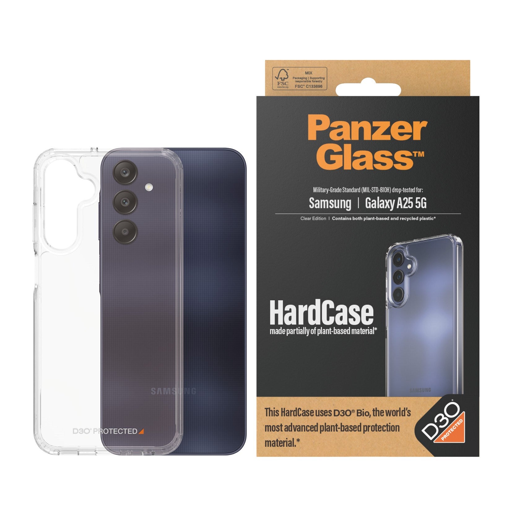 PanzerGlass® HardCase Transparent w. D3O® Samsung Galaxy A25 5G
