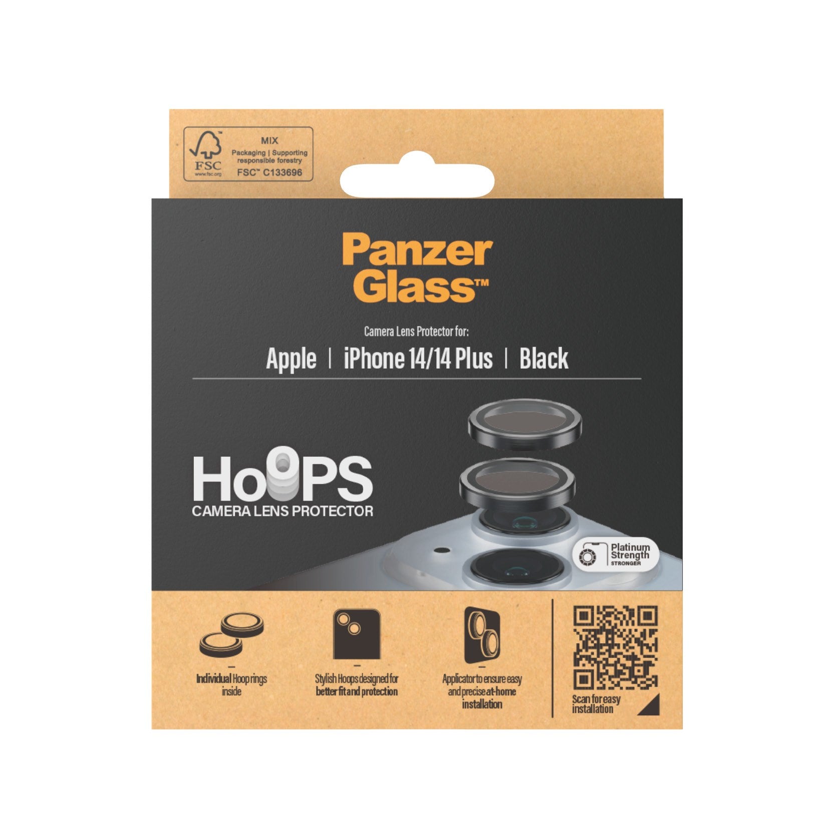 PanzerGlass® Hoops® Black Camera Lens Protector iPhone 14 | 14 Plus