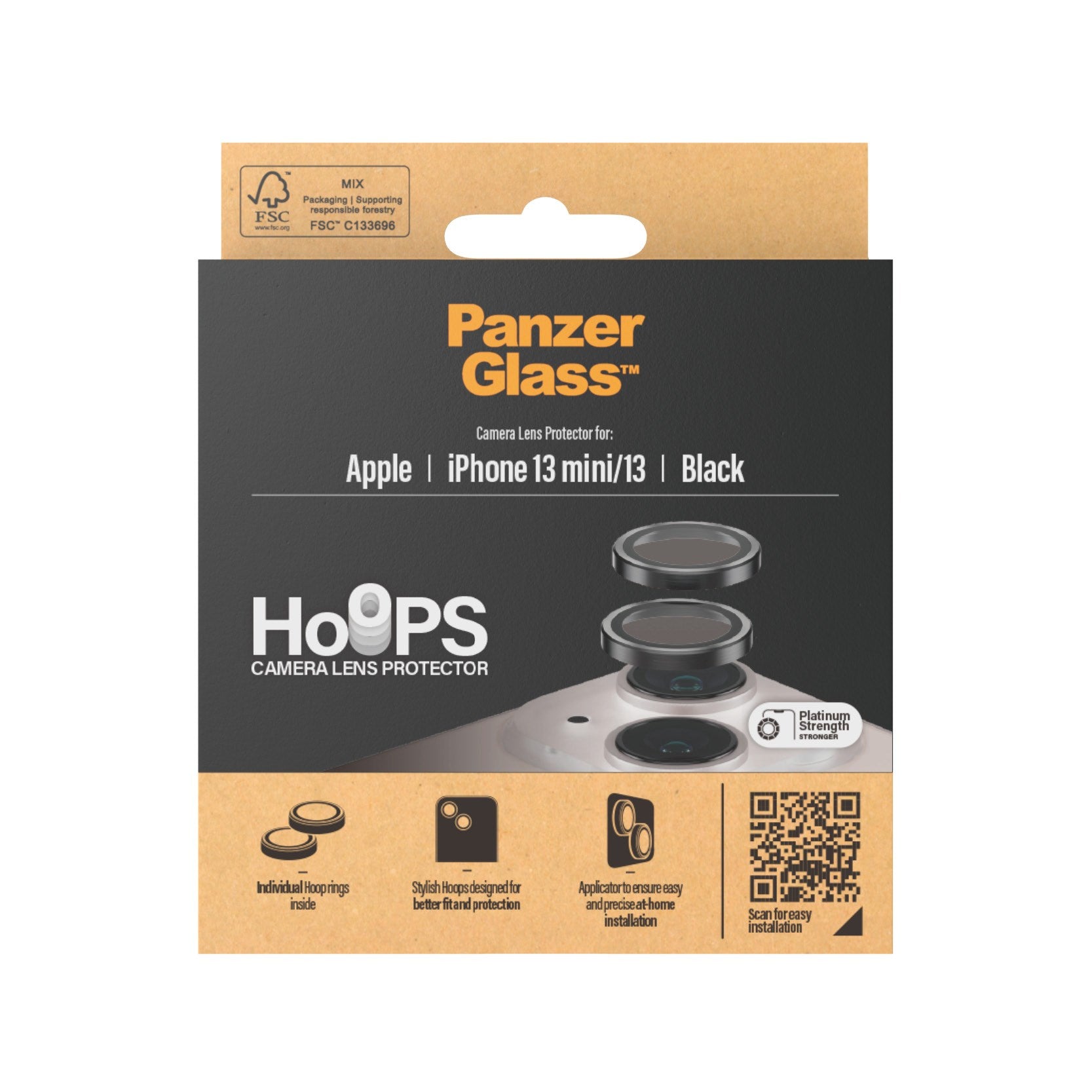 PanzerGlass® Hoops® Black Camera Lens Protector iPhone 13 mini | 13
