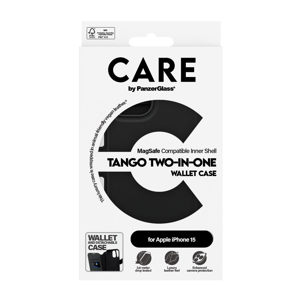 CARE by PanzerGlass® Feature Case Tango Two-in-One Wallet w. MagSafe iPhone 15