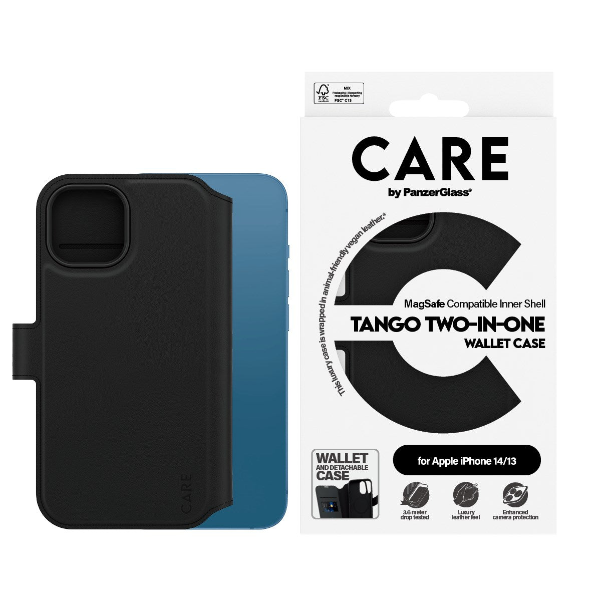 CARE by PanzerGlass® Feature Case Tango Two-in-One Wallet w. MagSafe iPhone 14 | 13