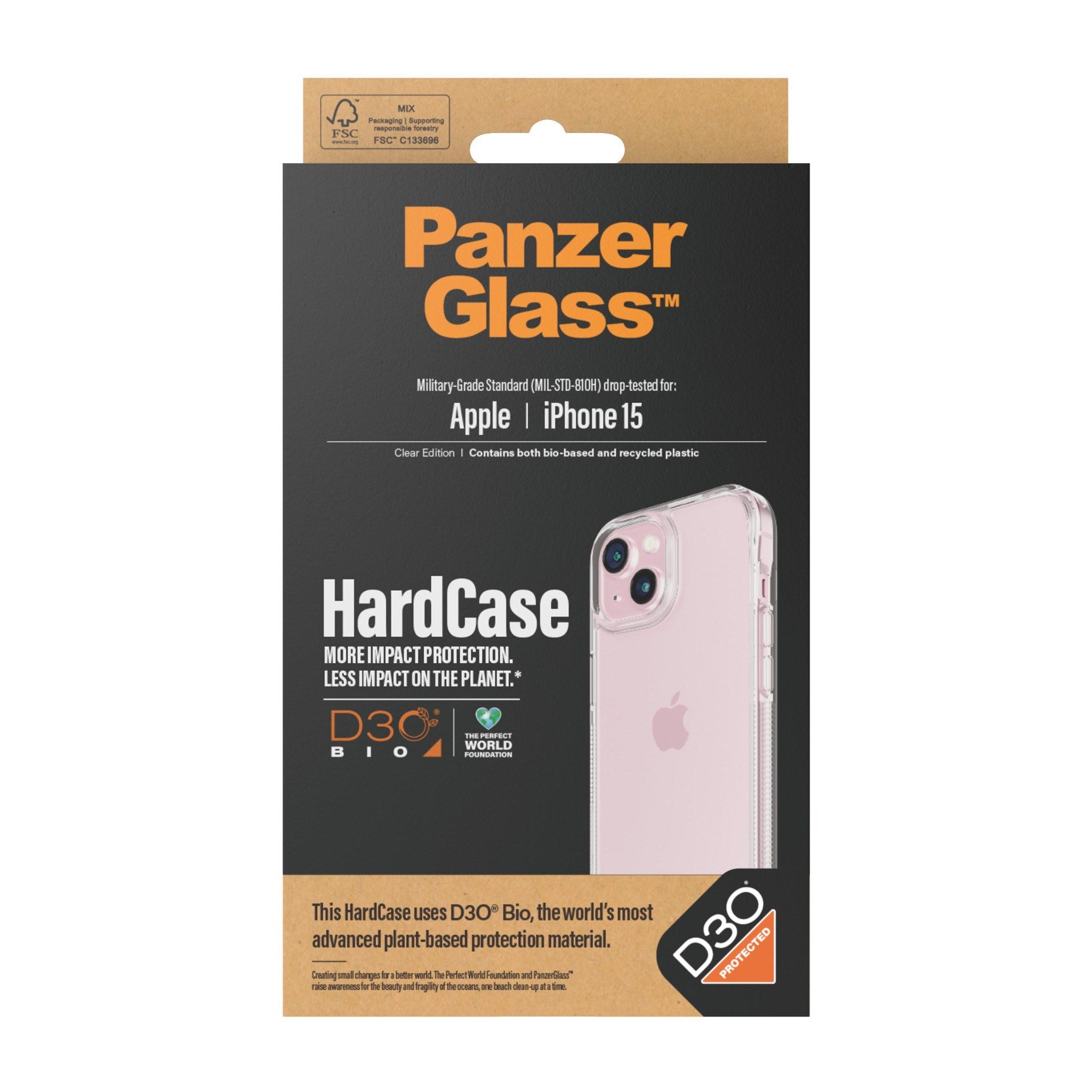 PanzerGlass® HardCase Transparent w. D3O® iPhone 15