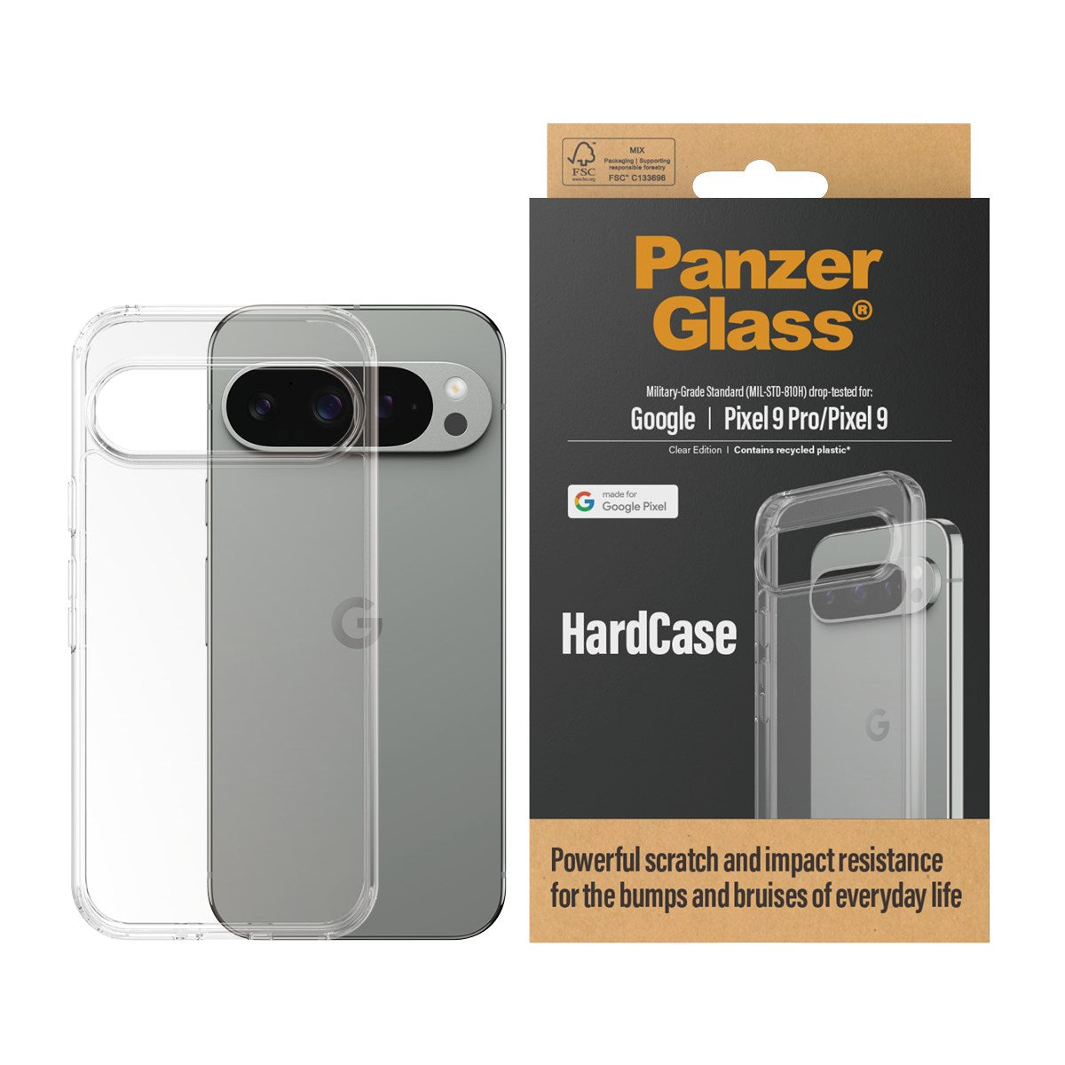 PanzerGlass® HardCase Transparent Google Pixel 9 Pro | 9