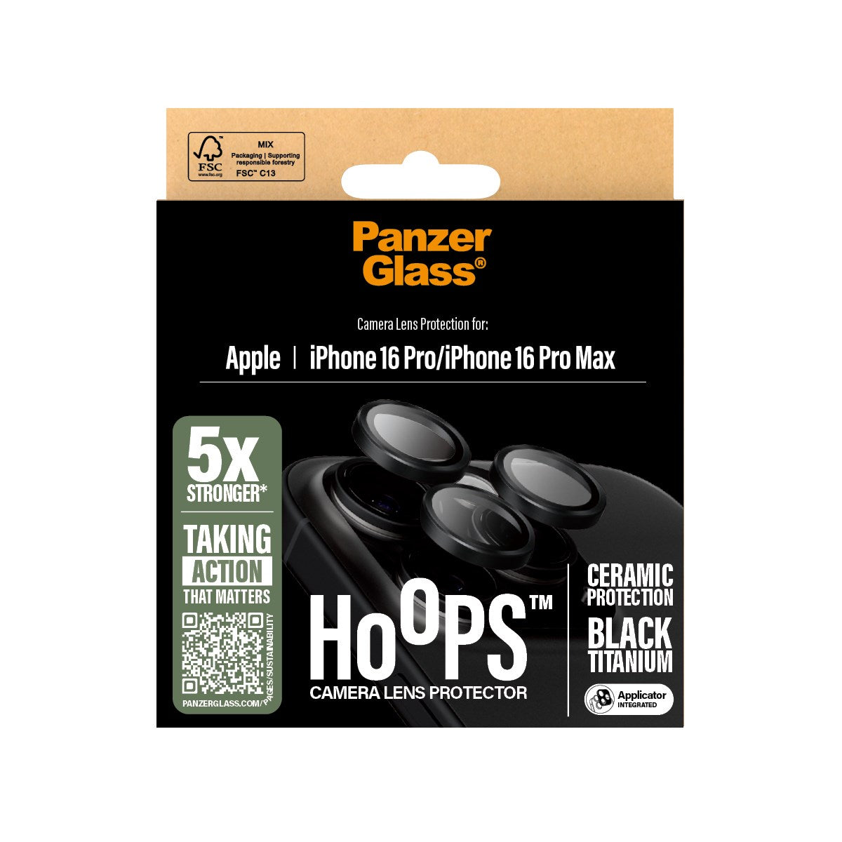 PanzerGlass® Hoops® Ceramic Camera Lens Protector iPhone 16 Pro | 16 Pro Max