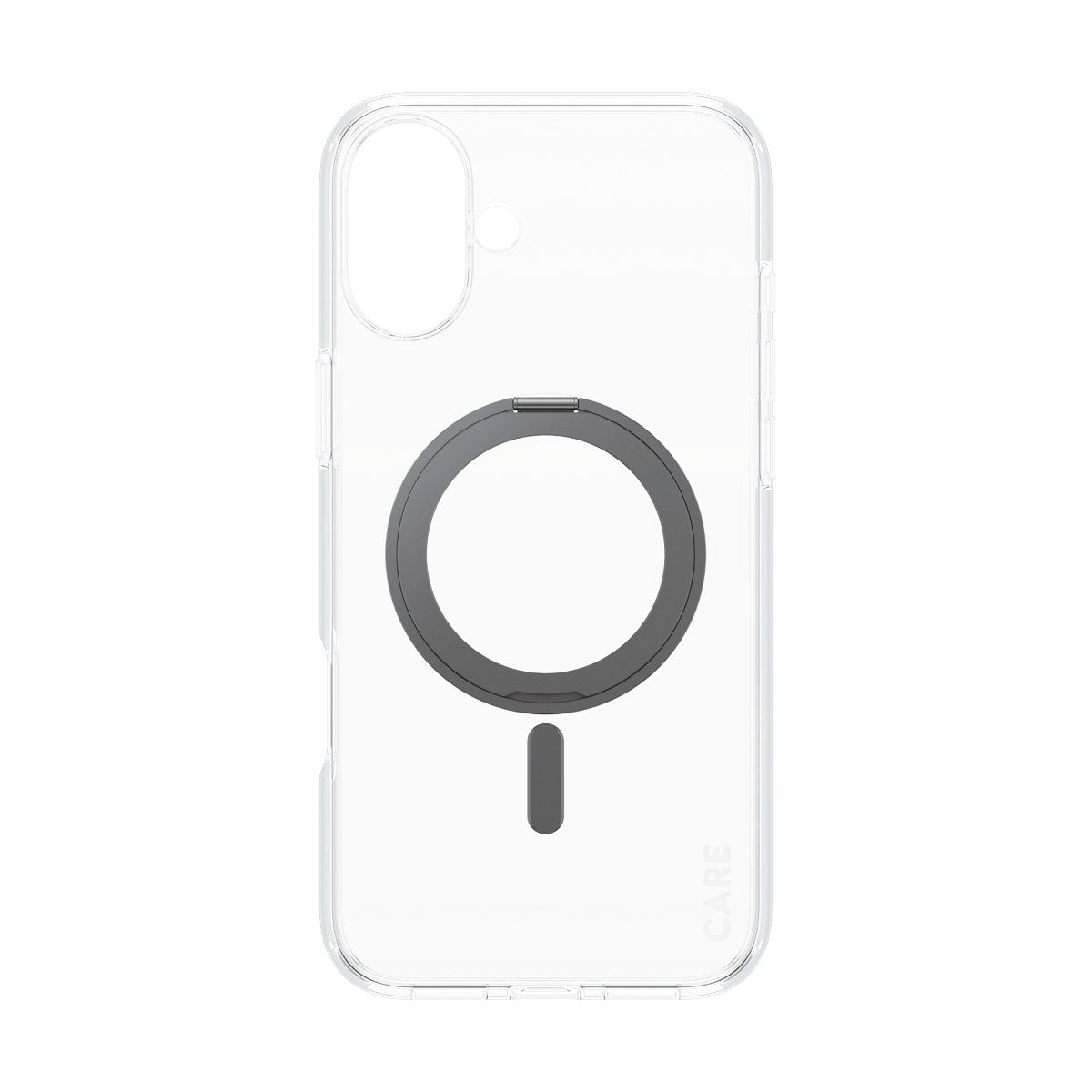 CARE by PanzerGlass® Feature Case Transparent w. Black Kickstand & MagSafe iPhone 16 Plus