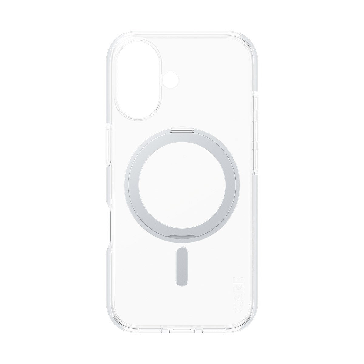 CARE by PanzerGlass® Feature Case Transparent w. Silver Kickstand & MagSafe iPhone 16