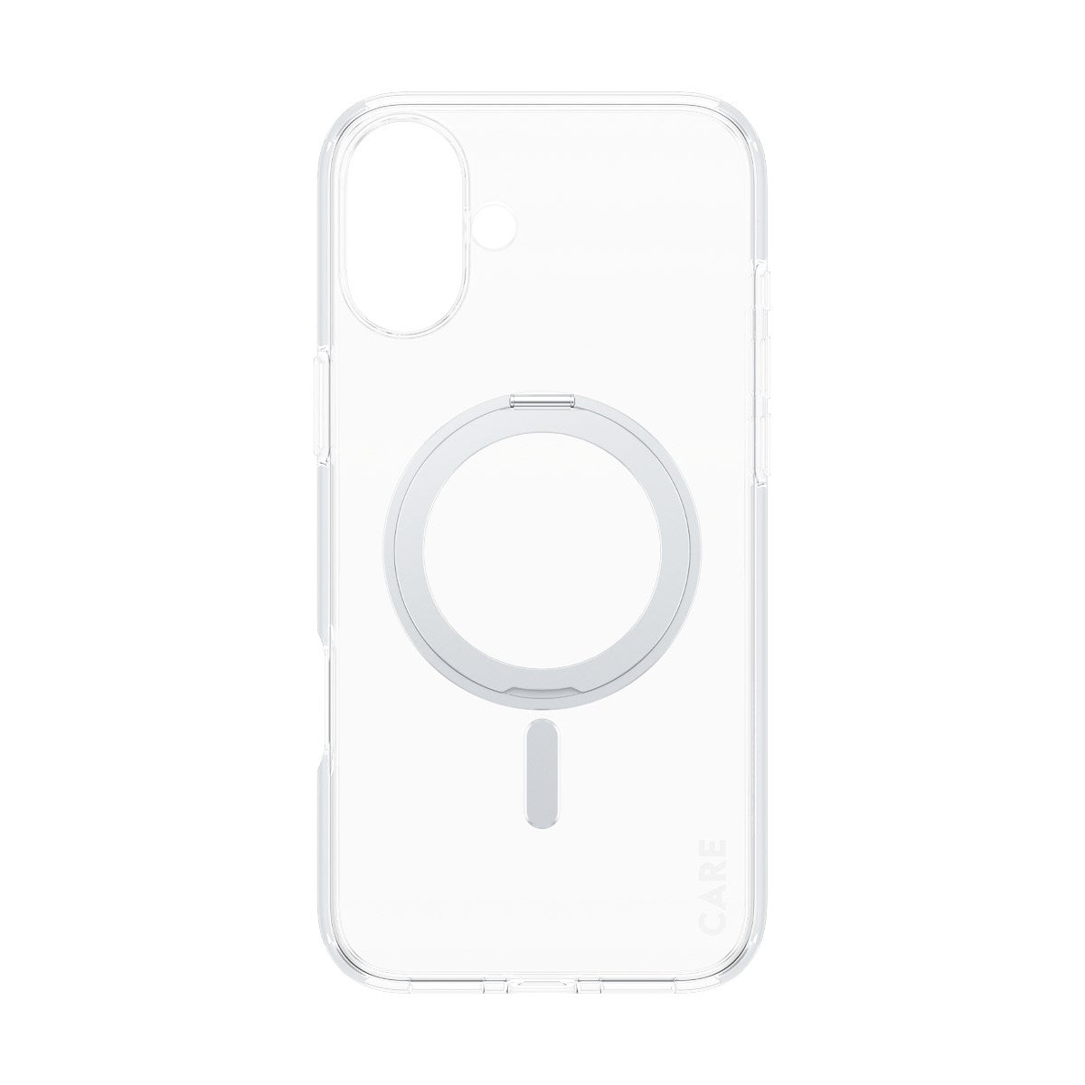 CARE by PanzerGlass® Feature Case Transparent w. Silver Kickstand & MagSafe iPhone 16 Plus