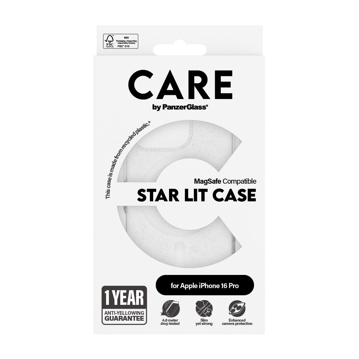 CARE by PanzerGlass® Flagship Case Urban Combat Star Lit w. White MagSafe iPhone 16 Pro