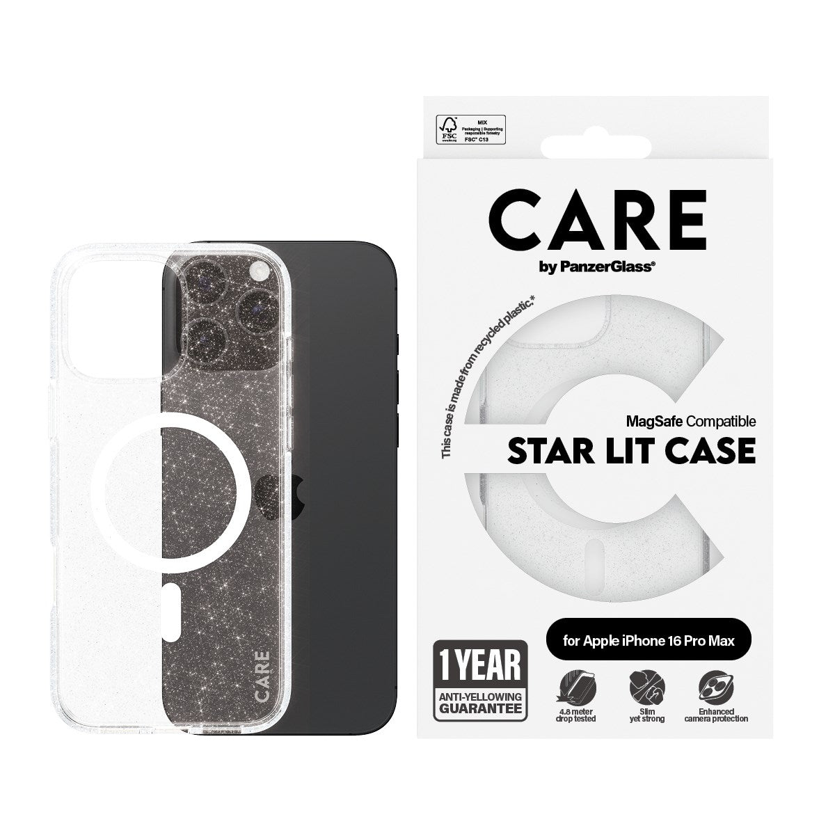 CARE by PanzerGlass® Flagship Case Urban Combat Star Lit w. White MagSafe iPhone 16 Pro Max