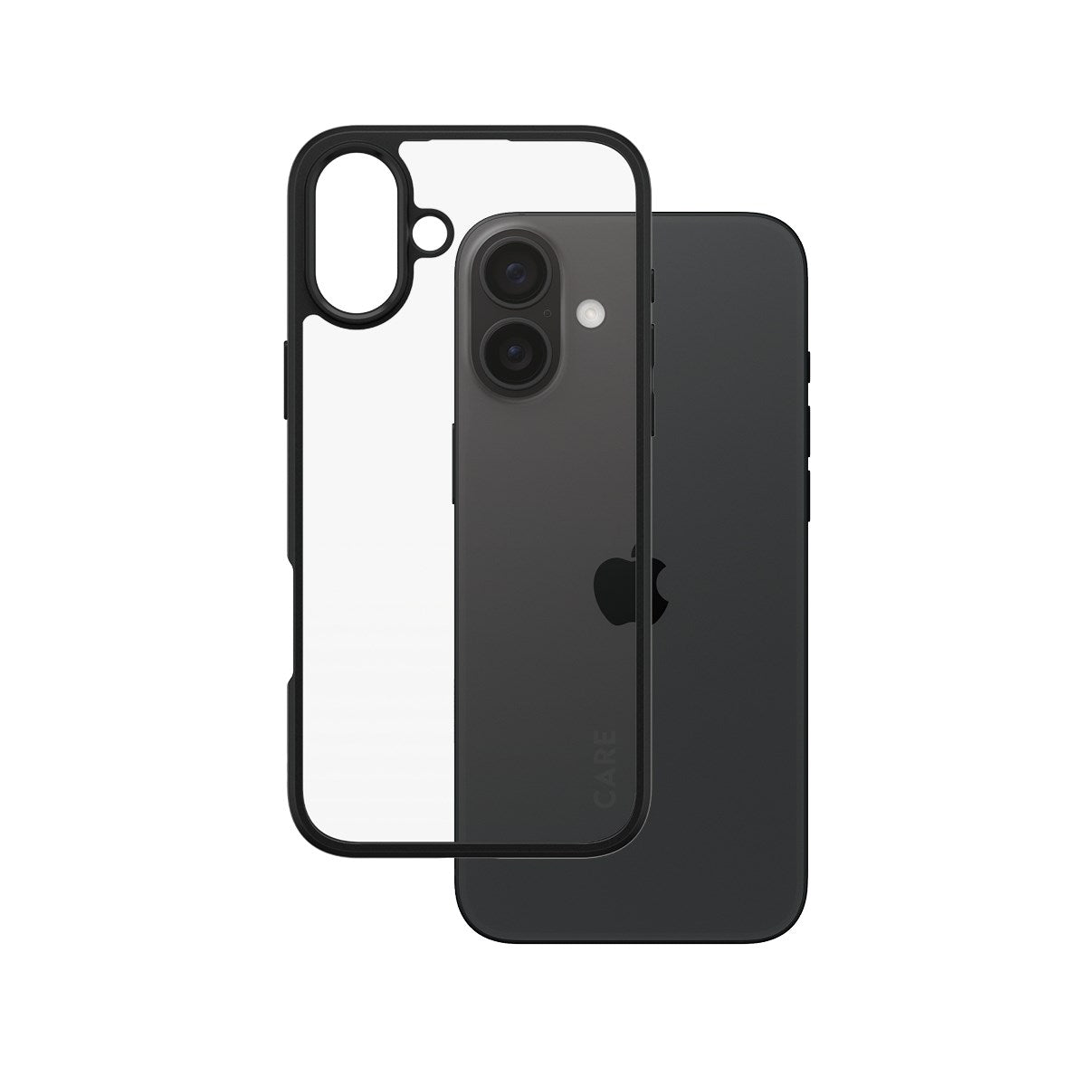 CARE by PanzerGlass® Flagship Case Transparent Urban Combat w. Black Frame iPhone 16 Plus
