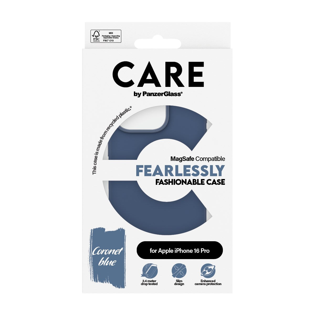 CARE by PanzerGlass® Fashionable Case Blue w. MagSafe iPhone 16 Pro