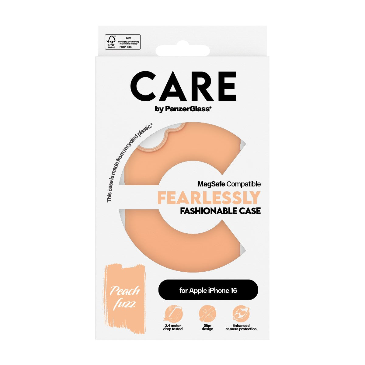 CARE by PanzerGlass® Fashionable Case Peachy w. MagSafe iPhone 16