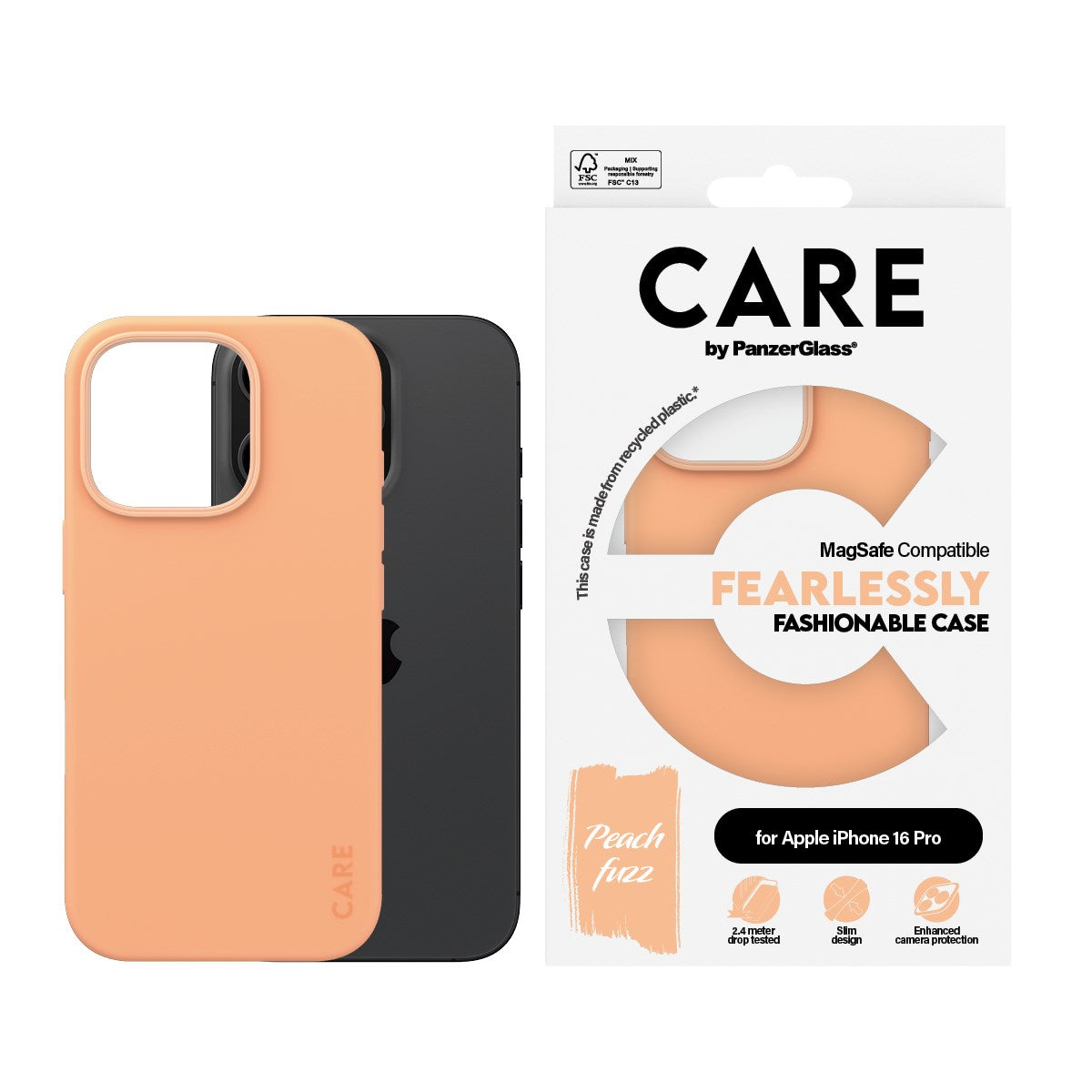 CARE by PanzerGlass® Fashionable Case Peachy w. MagSafe iPhone 16 Pro