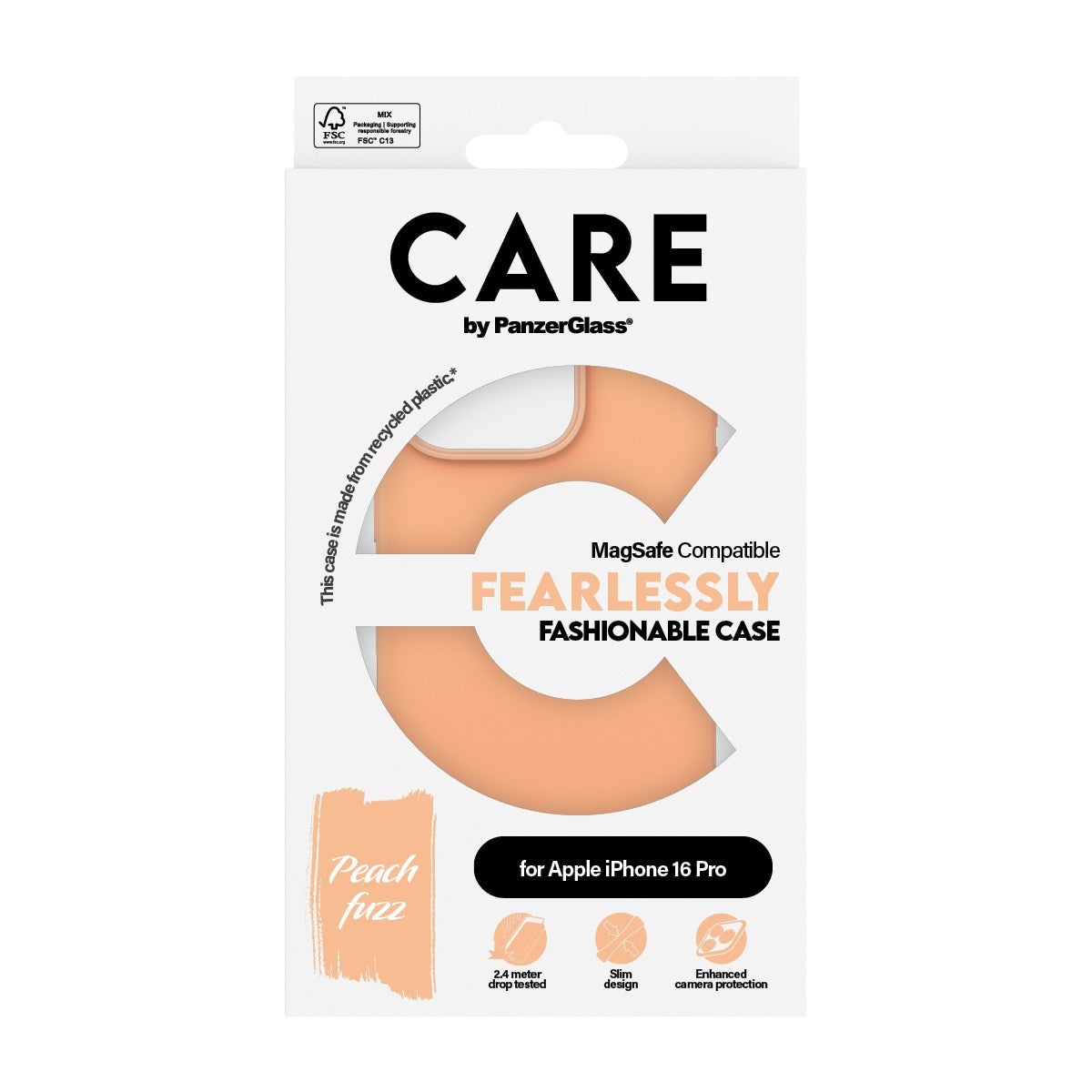 CARE by PanzerGlass® Fashionable Case Peachy w. MagSafe iPhone 16 Pro