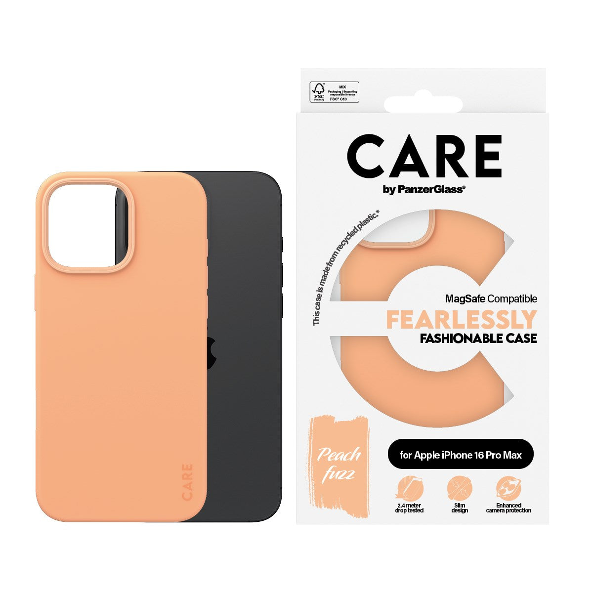 CARE by PanzerGlass® Fashionable Case Peachy w. MagSafe iPhone 16 Pro Max