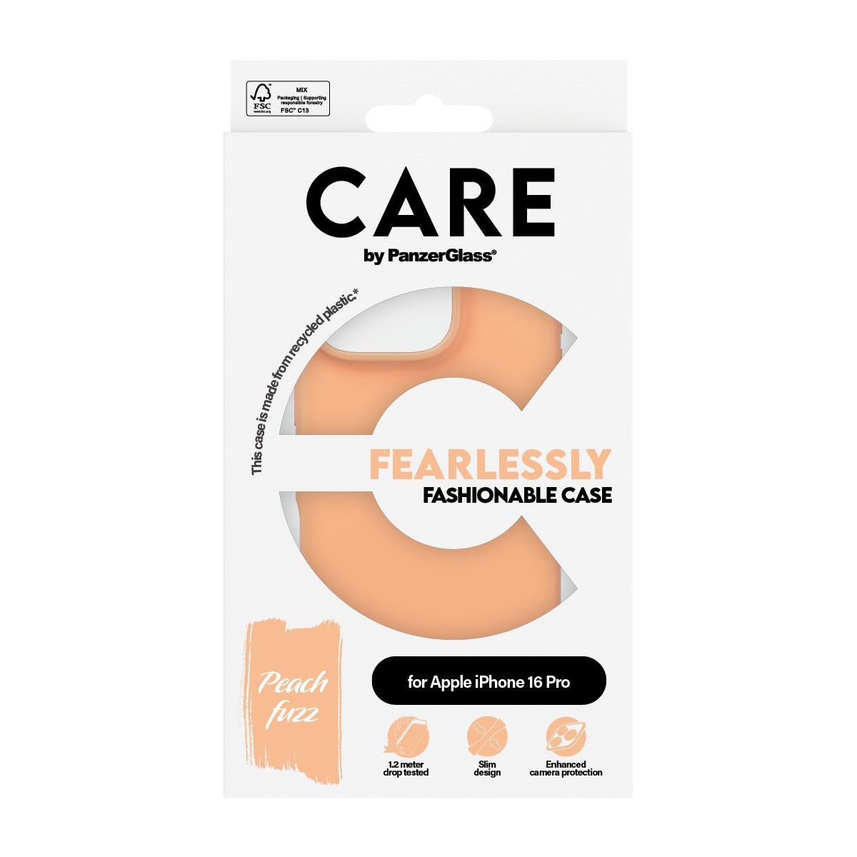 CARE by PanzerGlass® Fashionable Case Peachy iPhone 16 Pro