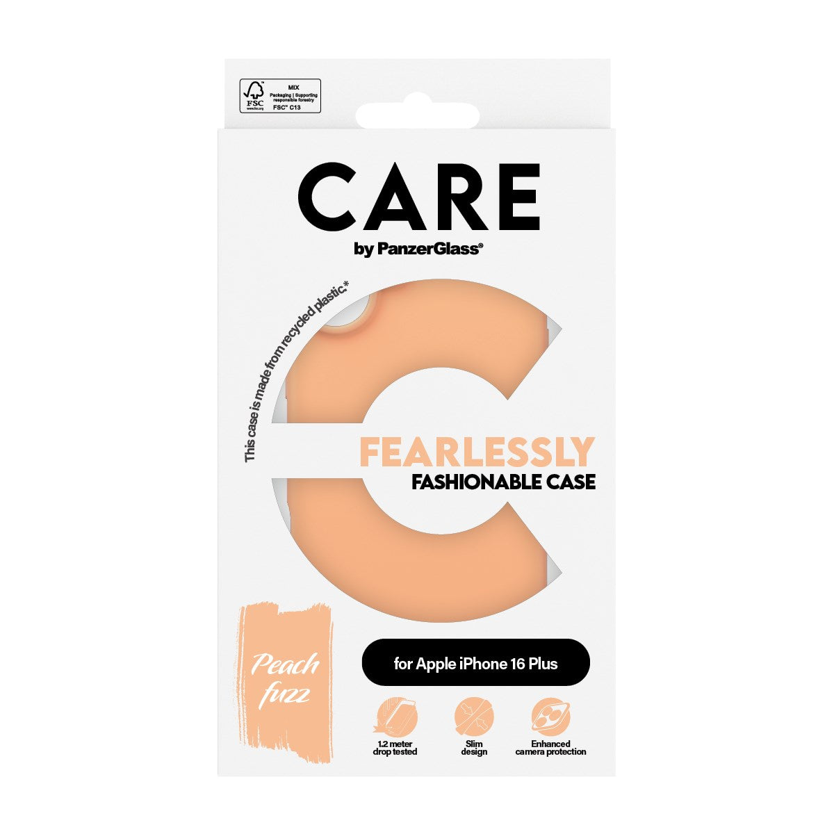 CARE by PanzerGlass® Fashionable Case Peachy iPhone 16 Plus