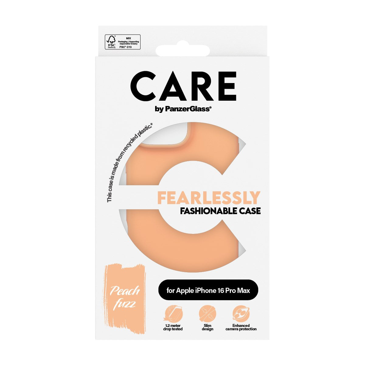 CARE by PanzerGlass® Fashionable Case Peachy iPhone 16 Pro Max