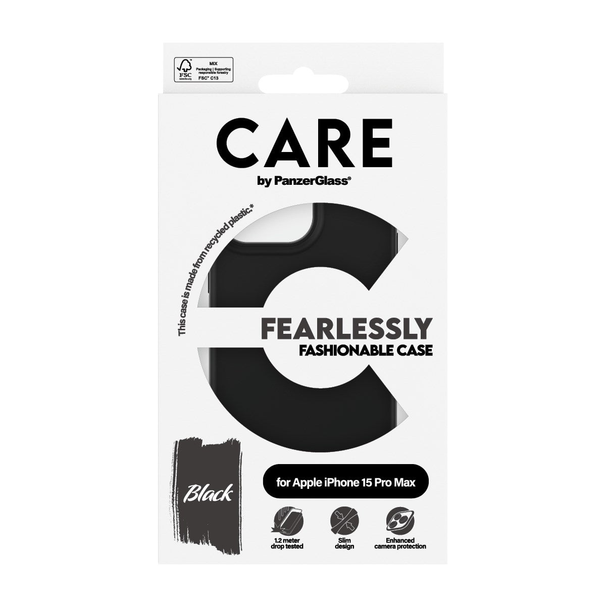 CARE by PanzerGlass® Fashionable Case Black iPhone 15 Pro Max