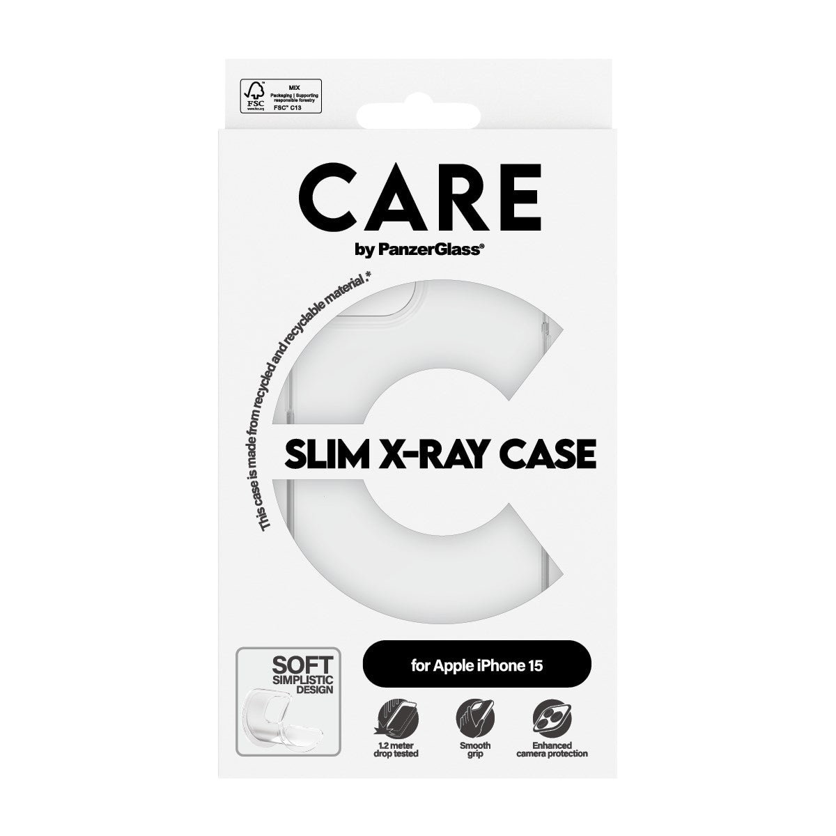 CARE by PanzerGlass® Fashionable Case Transparent X-Ray Soft Basic iPhone 15