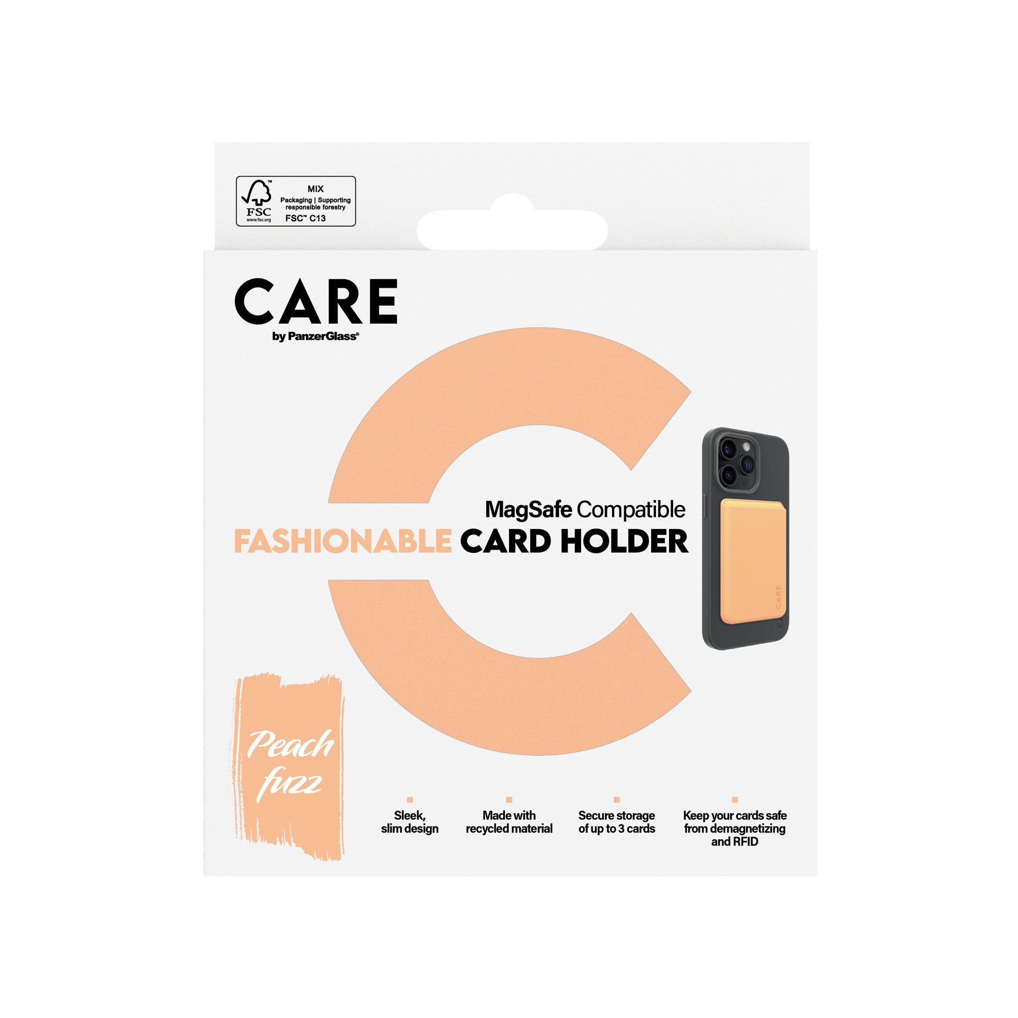 CARE by PanzerGlass® Fashionable Card Holder Peachy iPhone