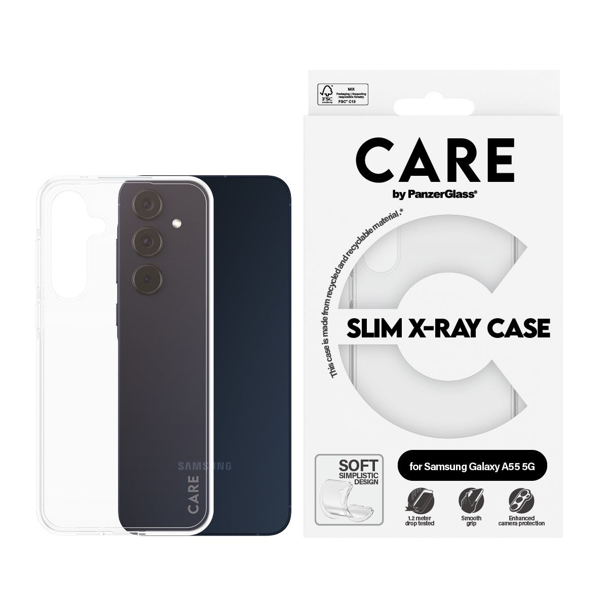 CARE by PanzerGlass® Fashionable Case Transparent X-Ray Soft Basic Samsung Galaxy A55 5G