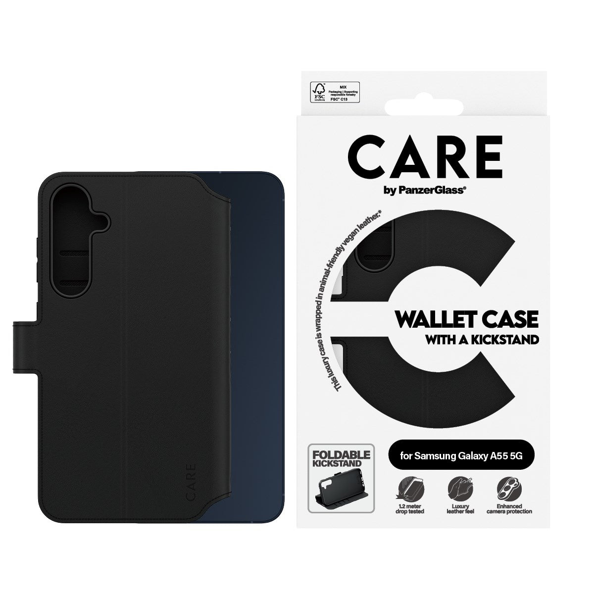 CARE by PanzerGlass® Feature Wallet Case w. Kickstand Samsung Galaxy A55 5G