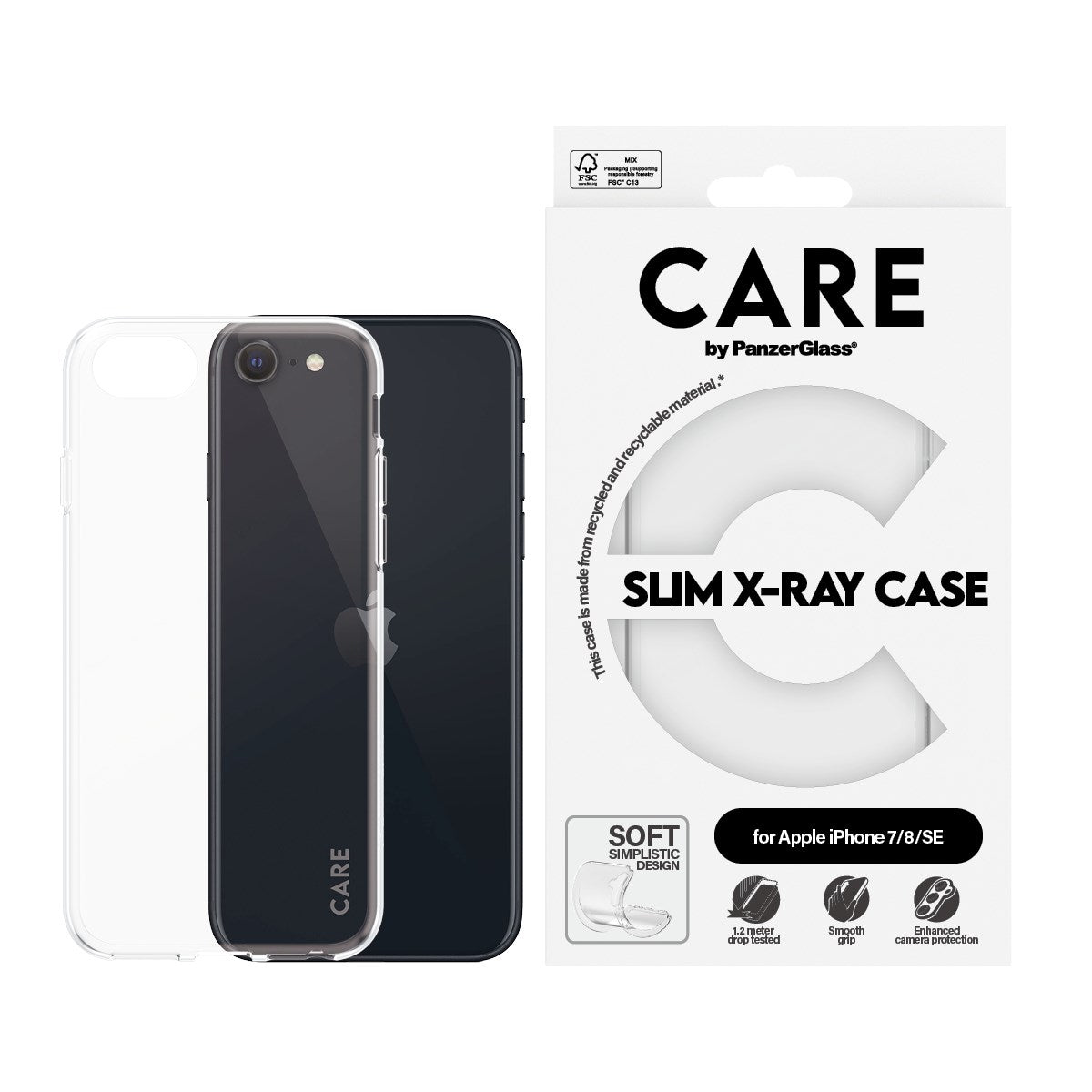 CARE by PanzerGlass® Fashionable Case Transparent X-Ray Soft Basic iPhone 7 | 8 | SE