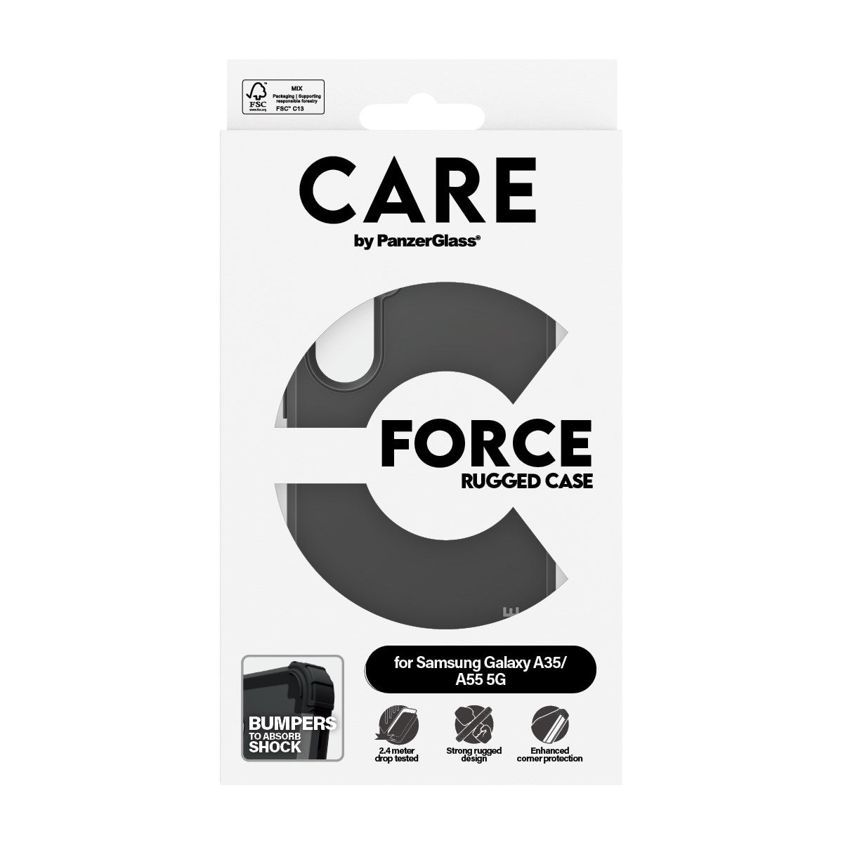 CARE by PanzerGlass® Fashionable Case Black FORCE Samsung Galaxy A35 5G