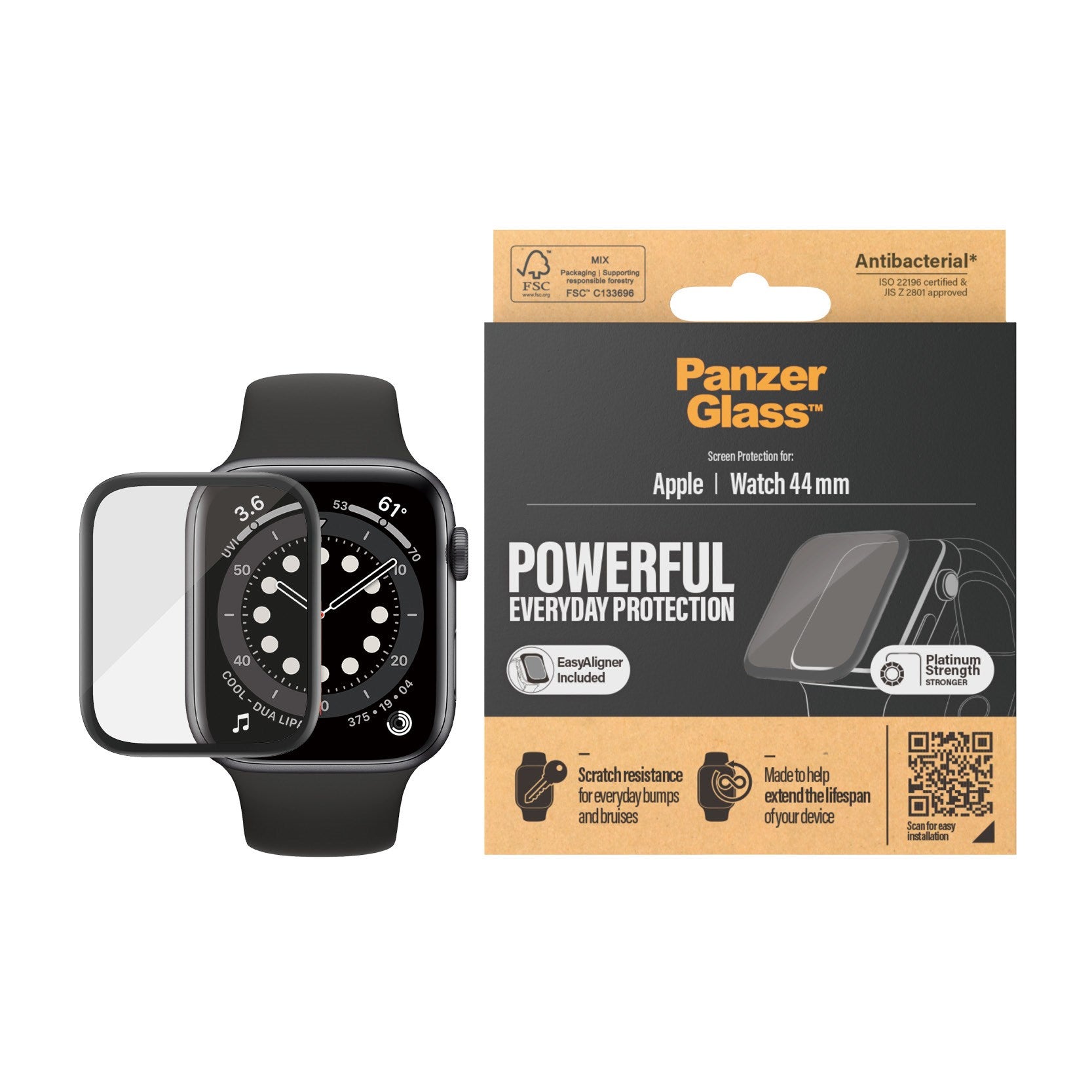 PanzerGlass® Apple Watch Series 4 | 5 | 6 | SE 44mm | Screen Protector Glass